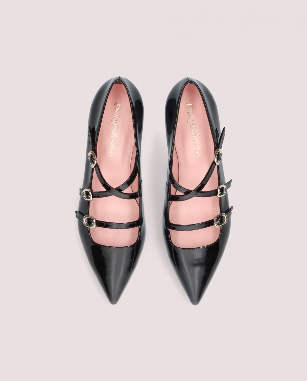 【Pretty Ballerinas】Clementine フラットシューズ CLEMENTINE patent-leather camellia（クレメンタイン パテント